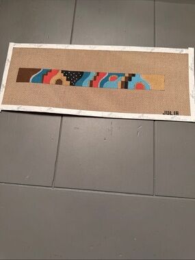 Abstract needlepoint canvases, eyeglass reader case.🐈‍⬛#1